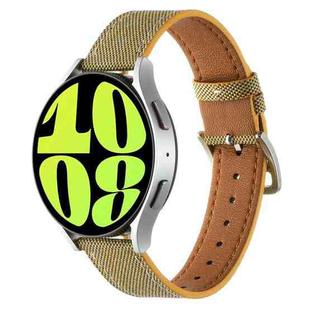 20mm Universal Denim Leather Buckle Watch Band(Yellow)