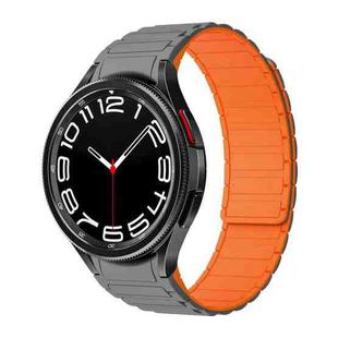 For Samsung Galaxy Watch 6 / 5 / 4 Magnetic Loop Silicone Watch Band(Grey Orange)