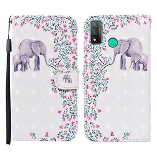 For Huawei P smart 2020 3D Painted Pattern Horizontal Flip Leather Case with Holder & Wallet & Card slot & Lanyard(Flower Elephant)