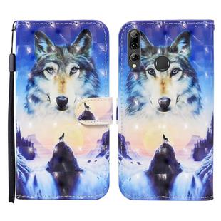 For Huawei P smart 2019 / Honor 10 Lite 3D Painted Pattern Horizontal Flip Leather Case with Holder & Wallet & Card slot & Lanyard(Sunrise Wolf)