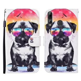 For Huawei P smart 2019 / Honor 10 Lite 3D Painted Pattern Horizontal Flip Leather Case with Holder & Wallet & Card slot & Lanyard(Glasses Dog)