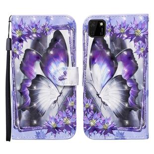 For Huawei Y5p / Honor 9S 3D Painted Pattern Horizontal Flip Leather Case with Holder & Wallet & Card slot & Lanyard(Purple Butterfly)