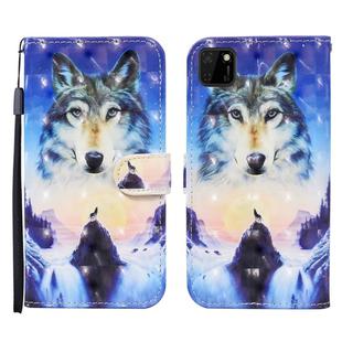 For Huawei Y5p / Honor 9S 3D Painted Pattern Horizontal Flip Leather Case with Holder & Wallet & Card slot & Lanyard(Sunrise Wolf)