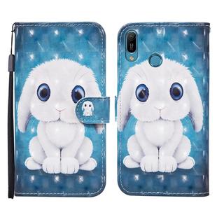 For Huawei Y6 (2019) / Honor 8A 3D Painted Pattern Horizontal Flip Leather Case with Holder & Wallet & Card slot & Lanyard(Rabbit)