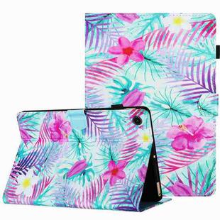 For Lenovo Tab M10 Plus 10.6 3rd Gen Painted Pattern Stitching Smart Leather Tablet Case(Bougainvillea)