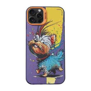 For iPhone 15 Pro Cartoon Animal Graffiti PC + TPU Phone Case(Puppy)