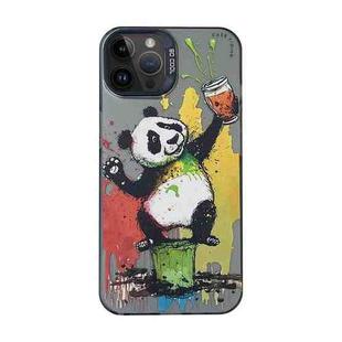 For iPhone 14 Pro Cartoon Animal Graffiti PC + TPU Phone Case(Panda)