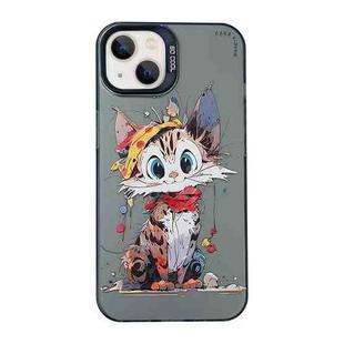 For iPhone 13 Cartoon Animal Graffiti PC + TPU Phone Case(Calico Cat)
