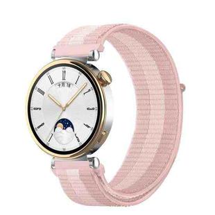 18mm Universal Nylon Loop Watch Band(Pink White Pink)