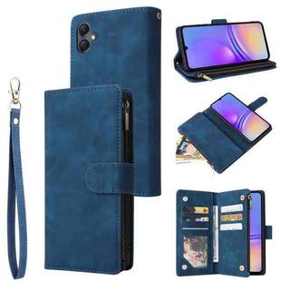 For Samsung Galaxy A05 Multifunctional Frosted Zipper Wallet Leather Phone Case(Blue)