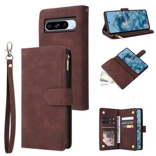 For Google Pixel 8a Multifunctional Multi-Card Wallet Phone Leather Case(Coffee)