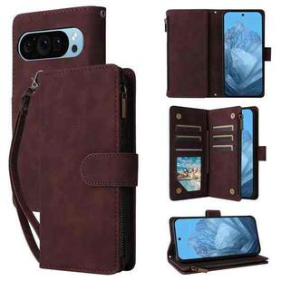 For Google Pixel 10 / 10 Pro Multifunctional Multi-Card Wallet Phone Leather Case(Coffee)