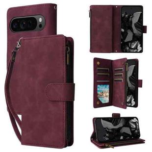 For Google Pixel 10 Pro XL Multifunctional Multi-Card Wallet Phone Leather Case(Wine Red)