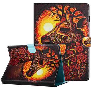 For 7 inch Painted Pattern Stitching Leather Tablet Case(Flower Deer)