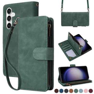 For Samsung Galaxy S23 FE 5G Crossbody Multi-card Slot Wallet Zipper Leather Phone Case(Green)