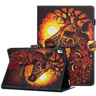 For Samsung Galaxy Tab A7 Lite T220 Painted Pattern Stitching Leather Tablet Case(Flower Deer)