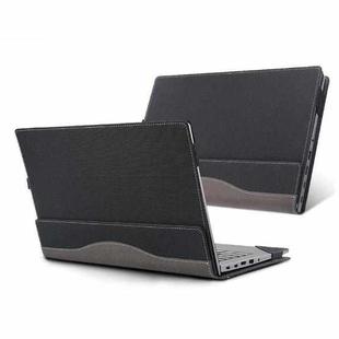 For Lenovo ThinkPad E14 Gen 5 / E14 Gen 6 Laptop Leather Shockproof Protective Case(Black)