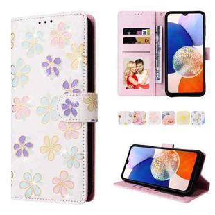 For Samsung Galaxy A15 5G Bronzing Painting RFID Leather Case(Bloosoming Flower)