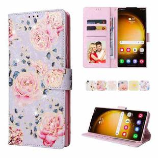 For Samsung Galaxy S24 Ultra 5G Bronzing Painting RFID Leather Case(Pastoral Rose)