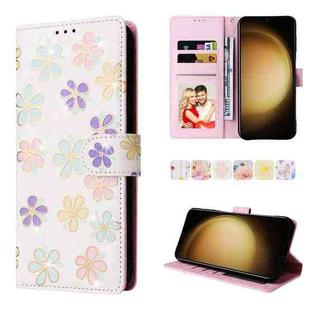 For Samsung Galaxy S24+ 5G Bronzing Painting RFID Leather Case(Bloosoming Flower)