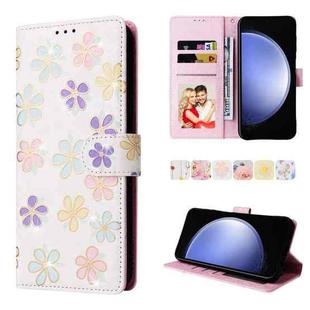 For Samsung Galaxy S23 FE 5G Bronzing Painting RFID Leather Case(Bloosoming Flower)