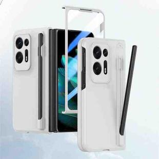 For OPPO Find N2 Integrated Skin Feel PC Phone Case with Pen / Pen Box(White)