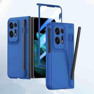 For OPPO Find N2 Integrated Skin Feel PC Phone Case with Pen / Pen Box(Blue)