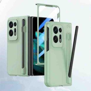 For OPPO Find N2 Integrated Skin Feel PC Phone Case with Pen / Pen Box(Light Green)