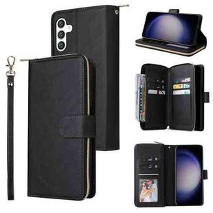 For Samsung Galaxy S24 5G 9-Card Slots Zipper Wallet Bag Leather Phone Case(Black)