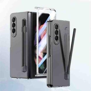 For Samsung Galaxy Z Fold3 Integrated Skin Feel PC Phone Case with Pen / Pen Box(Transparent)