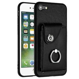 For iPhone SE 2022 / 2020 / 8 / 7 Organ Card Bag Ring Holder Phone Case(Black)