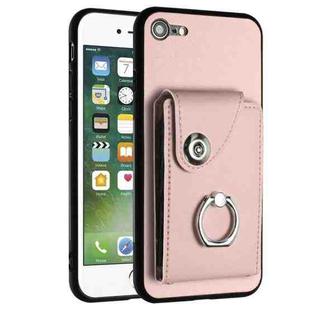 For iPhone SE 2022 / 2020 / 8 / 7 Organ Card Bag Ring Holder Phone Case(Pink)