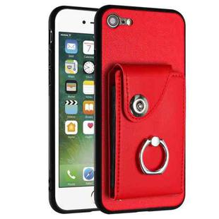 For iPhone SE 2022 / 2020 / 8 / 7 Organ Card Bag Ring Holder Phone Case(Red)