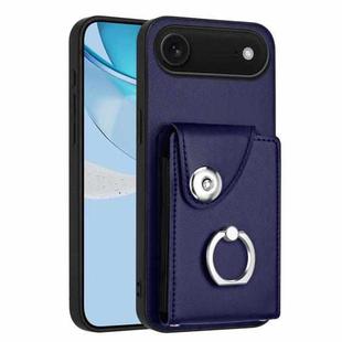 For iPhone 17 Air Organ Card Bag Ring Holder Phone Case(Blue)