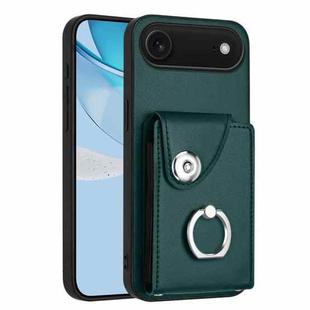 For iPhone 17 Air Organ Card Bag Ring Holder Phone Case(Green)