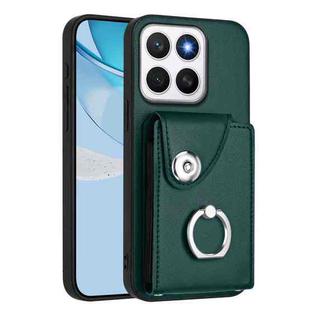 For Honor X8c 4G Organ Card Bag Ring Holder PU Phone Case(Green)
