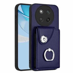 For Honor X60 Pro / X9c / Magic7 Lite Organ Card Bag Ring Holder PU Phone Case(Blue)