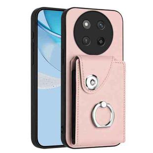 For Honor X60 Pro / X9c / Magic7 Lite Organ Card Bag Ring Holder PU Phone Case(Pink)