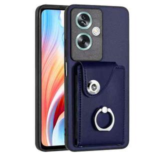 For OPPO A79 5G Global Organ Card Bag Ring Holder PU Phone Case(Blue)