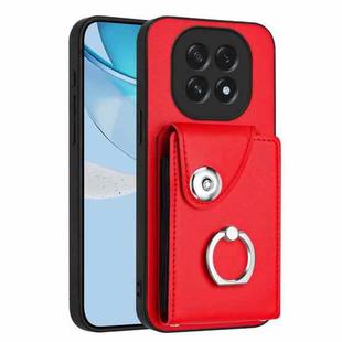 For OPPO A5 4G / F29 5G Organ Card Bag Ring Holder PU Phone Case(Red)