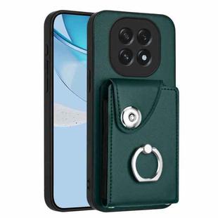 For OPPO A5 4G / F29 5G Organ Card Bag Ring Holder PU Phone Case(Green)