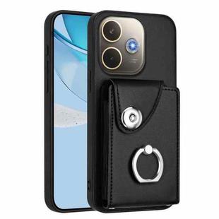 For OPPO A5 Energy / A5 Pro Global Organ Card Bag Ring Holder PU Phone Case(Black)