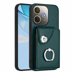 For OPPO A5 Energy / A5 Pro Global Organ Card Bag Ring Holder PU Phone Case(Green)