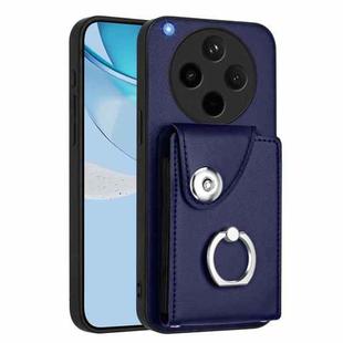 For OPPO Find X8s+ Organ Card Bag Ring Holder PU Phone Case(Blue)