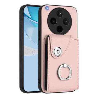 For OPPO Find X8s+ Organ Card Bag Ring Holder PU Phone Case(Pink)