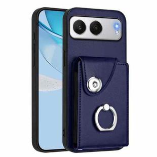 For OnePlus Nord 4 Organ Card Bag Ring Holder PU Phone Case(Blue)