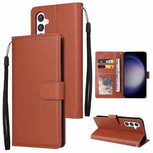 For Samsung Galaxy S24 5G 3-Card Slots Multifunctional Leather Phone Case(Brown)