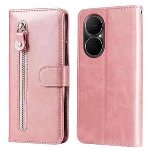 For Huawei Enjoy 80 Fashion Calf Texture Zipper Leather Phone Case(Rose Gold)