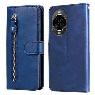 For Huawei nova 14 Fashion Calf Texture Zipper Leather Phone Case(Blue)