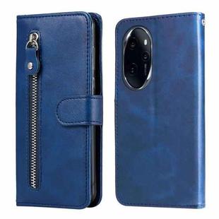 For Honor 100 Pro Fashion Calf Texture Zipper Leather Phone Case(Blue)